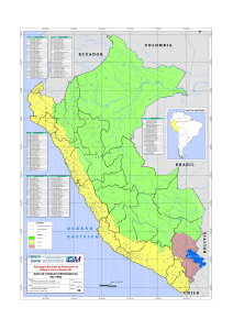 Mapa de cuencas hidrograficas del Peru
