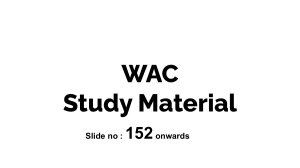 WAC Study Materail