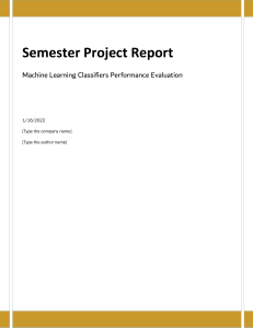 Machine Learning Semester Project Report