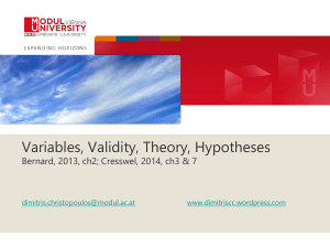 2 Variables Validity Theory HypothesesA