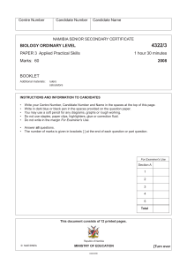 Biology Practical Skills Exam Paper