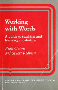 Working with words a guide to teaching and learning vocabulary