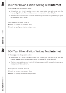 Non-Fiction Writing - Internet