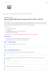 How to Install LEMP stack on Ubuntu 22.04   20.04   18.04 LTS -