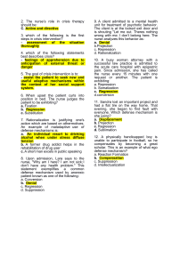 Psychiatric Nursing Exam Questions