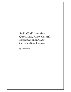 Barry Fewer - SAP ABAP Certification Review  SAP ABAP Interview Questions, Answers, And Explanations (2006)