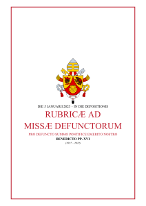 Misa Arwah Paus Emeritus Benediktus XVI