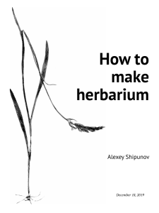 Alexey Shipunov - How to make herbarium (2019)