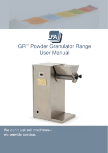 GR Granulator Range Manual v.1.1.14