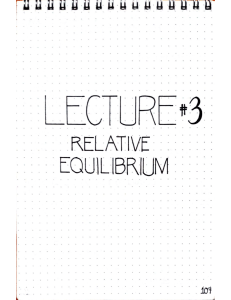 RELATIVE EQUILIBRIUM - NOTES