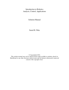 Introduction to Robotics Analysis Contro