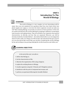 Intro to Biology: Primary Grades Science Course Material