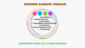 Sumber Ajaran ASWAJA PPT