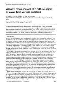 1976 ohtsubq velocity measurement of a diffuse object by using time varying speckles