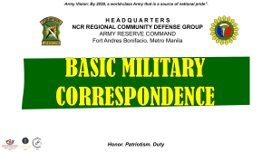 BASIC MILITARY CORRESPONDENCE 