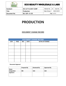 SOP PRODUCTION of Cosmetics according to (2)