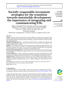 the importance of integrating and comm ESG