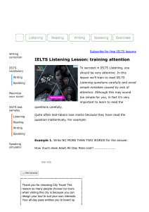 IELTS Listening lesson  training attention - IELTS-up