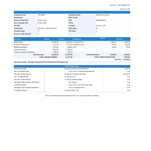 Payslip December 2022