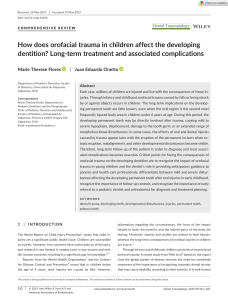 Dental Traumatology - 2019 - Flores - How does orofacial trauma in children affect the developing dentition Long‐term