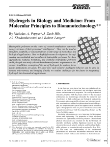 Advanced Materials - 2006 - Peppas - Hydrogels in Biology and Medicine  From Molecular Principles to Bionanotechnology