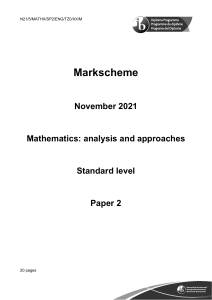 Analysis and Approaches Standard November 2021 Paper 2 MS