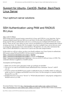 SSH Authentication using PAM and RADIUS IN Linux   Support for Ubuntu, CentOS, Redhat, BackTrack Linux Server