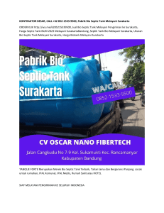 KONTRAKTOR BESAR, CALL +62 852-1533-9500, Pabrik Bio Septic Tank Melayani Surakarta