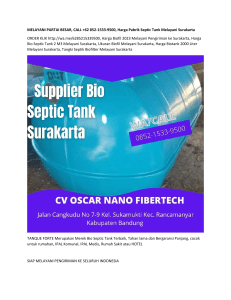 MELAYANI PARTAI BESAR, CALL +62 852-1533-9500, Harga Pabrik Septic Tank Melayani Surakarta