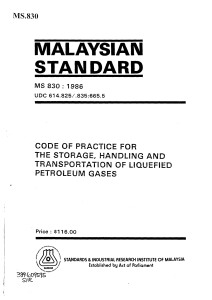 MS 830 Storage Handling Transport of LPG
