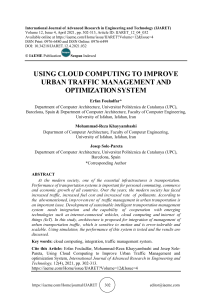 Cloud Computing for Urban Traffic Management