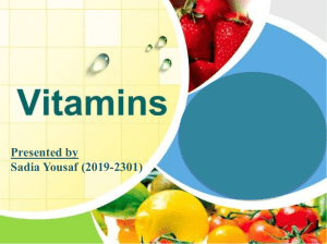 Uses of vitamins