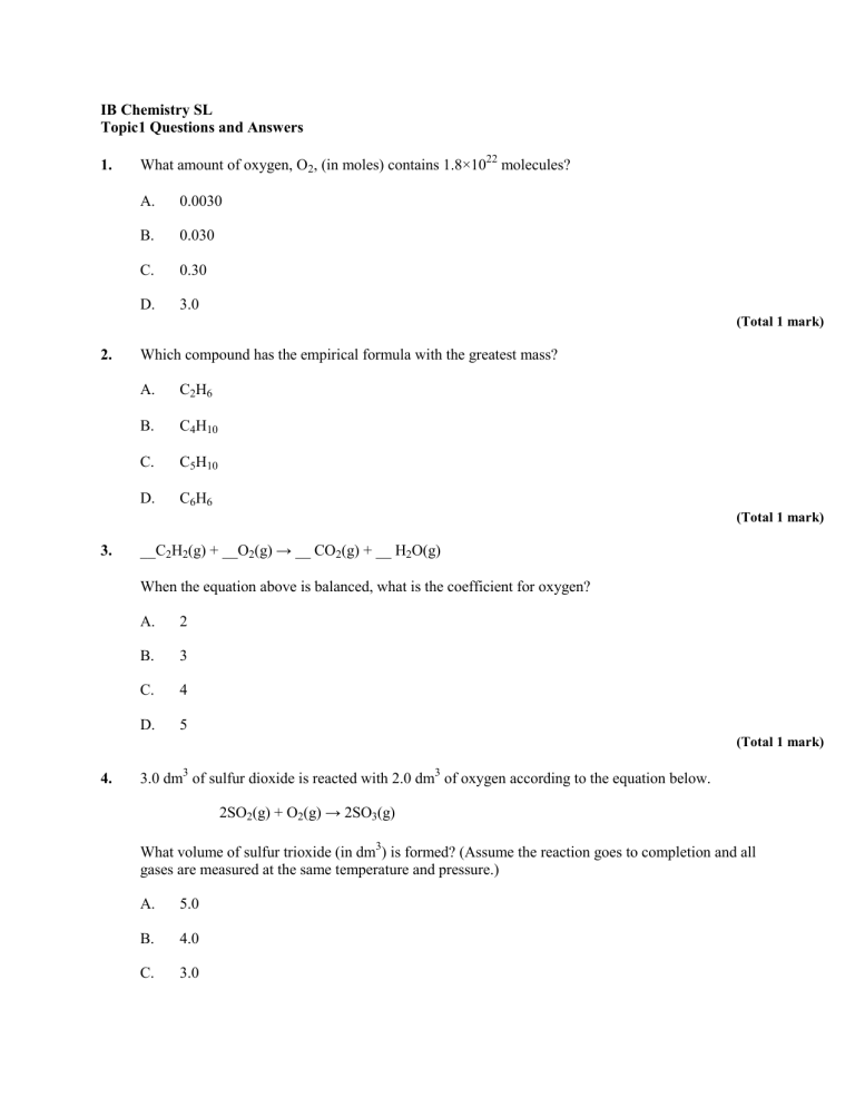 IB STOICH CHEM