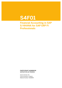 S4F01.20.EN-US : Financial Accounting in SAP S/4HANA for SAP ERP FI Professionals