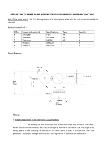 Regulation of 3 phase alternator by synchronous impedance method