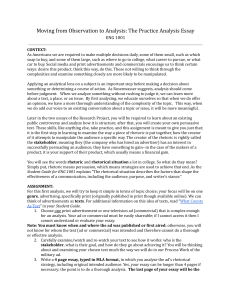 Assignment Sheet: Analyzing an Argumentative Text 