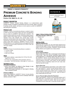 Quikrete Product Data Sheet Premium Concrete Bonding Adhesive