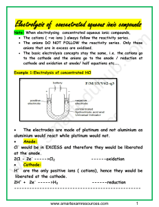 5.5-Electrolysis of concentrated aqu ionic compounds