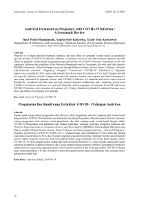 COVID-19 Antiviral Treatment in Pregnancy: A Review