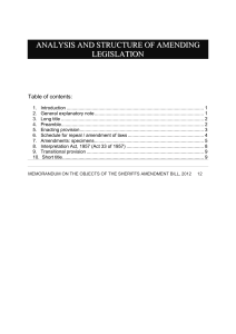 Analysis and Structure of Amending and Drafting Legislation