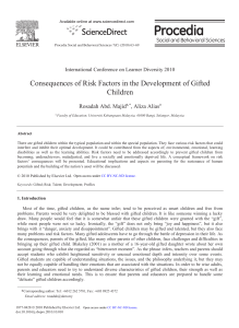 Consequences of Risk Factors in the Development of Gifted Children