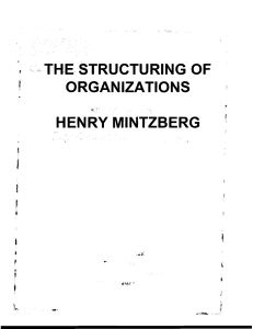 Structure of Organizations - Henry Mintzberg