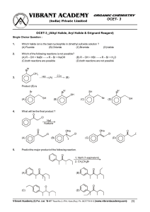 OCET-3 Alkyl Halide, Aryl Halide & Grignard Reagent