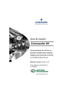 guia usuario COMMANDER SK 0 25 kW - 7 5 kW 0 33 CV - 10 CV