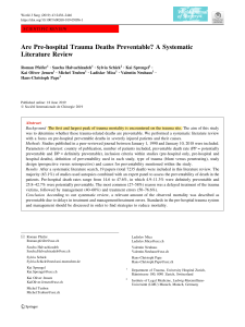 Are Pre-hospital Trauma Deaths