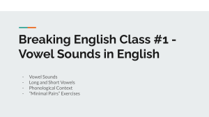 Breaking English Class #1 - Vowel Sounds in English (2)