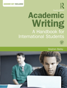 Academic Writing A Handbook for International Students Fourth Edition - Stephen Bailey