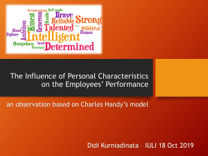 2. The Influence of Personal Characteristics