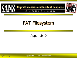 SANS - FAT Filesystem
