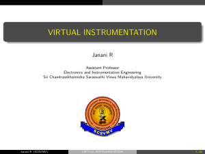 Virtual Instrumentation Janani R